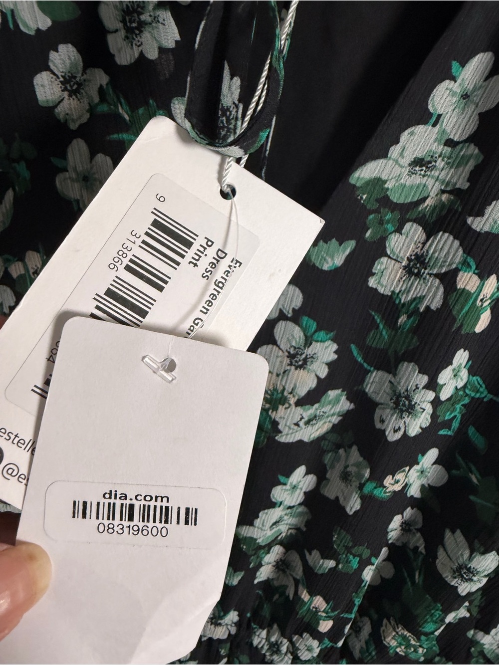 Estelle Floral Tie-Neck Midi Dress in Black and Green 2X New - Picture 6 of 8